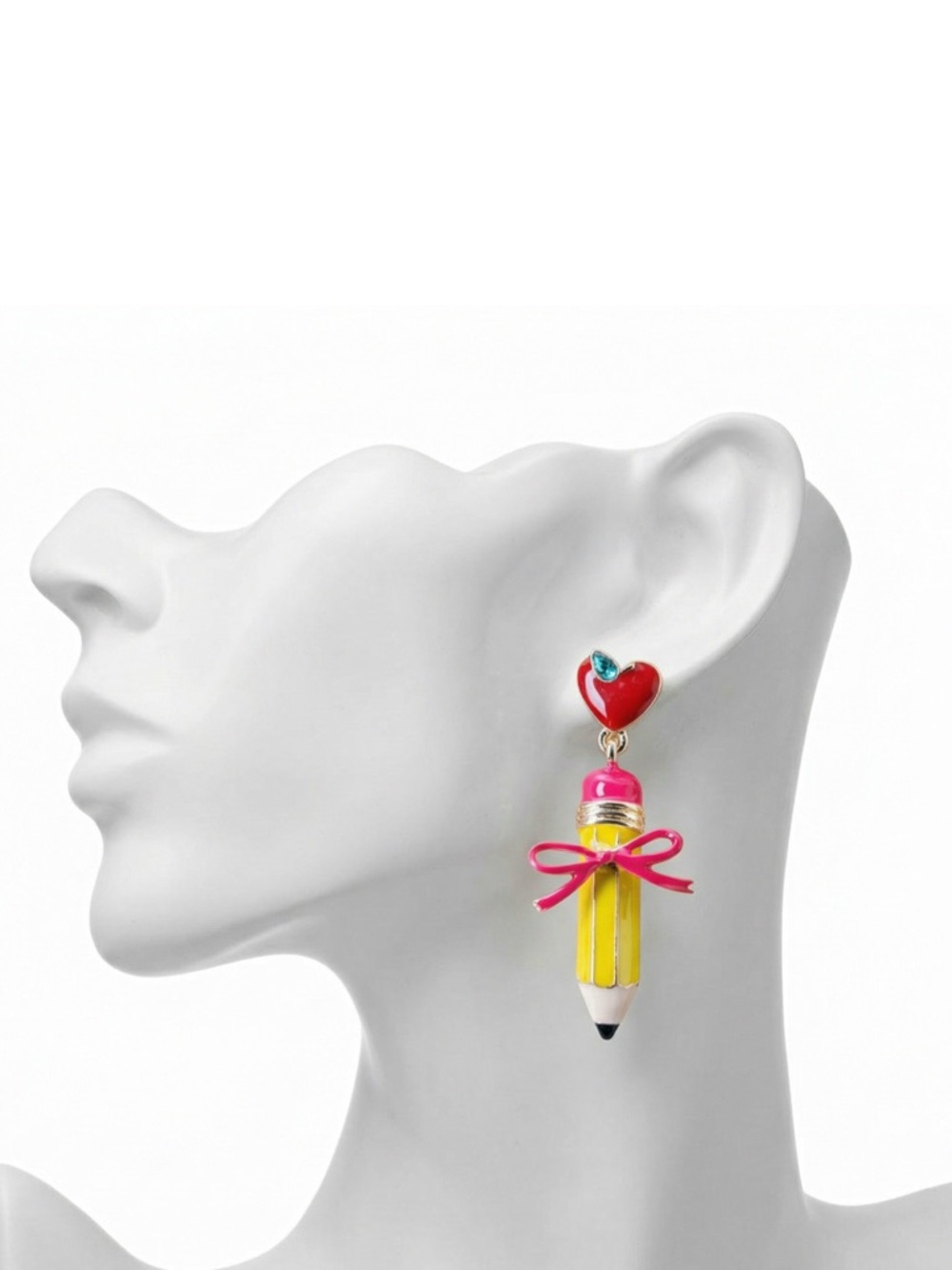 Shiny Luxe Lesson in Style Yellow Pencil Earrings (NWT) - Picture 2 of 6